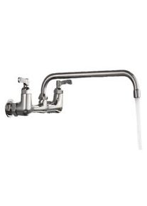 KLARWERK ALEX | rubinetto miscelatore catering a parete rubinetto argento|rubinetto cucina professionale acciaio inox lungo e piatto |ristorante bocca