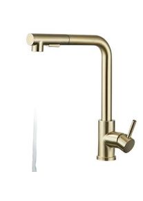 KLARWERK FELIX | rubinetto estraibile di alta qualità in acciaio inox oro opaco | miscelatore bocca dritta | rubinetto catering alta pressione 360° 2