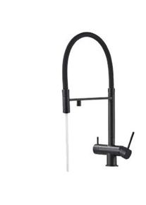 KLARWERK Lana | Rubinetto estraibile 3 vie nero opaco | miscelatore da cucina per acqua potabile in acciaio inossidabile | Girevole a 360 iltra 3