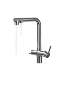 KLARWERK Felix | miscelatore estraibile 3 vie premium grigio titanio opaco | rubinetto da cucina a osmosi in acciaio inox| 360 gradi rotabile filtro 3