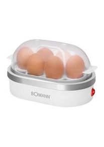Bomann EK 5022 CB Cuece Huevos Eléctrico, 6 Huevos Cocidos, Base Calefactable Antiadherente, Soporte Extraíble, 400W, Blanco