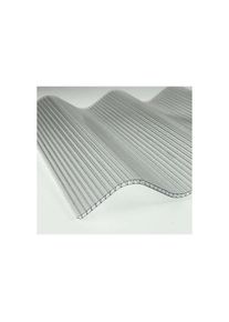 Lastra corrugata 177/51 policarbonato alveolare trasparente spessore 6 mm 200x92 cm
