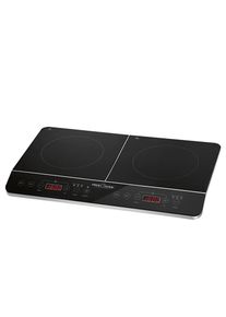 ProfiCook DKI 1067 Placa Inducción Doble Portátil, 10 Niveles Temperatura, 6 Niveles Potencia, Temporizador 180m, LED 3500 W Negro