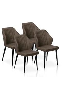 Furniture Style Pack de 4 sillas de comedor estilo Industrial color Visón. Modelo Triana