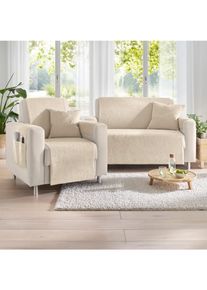 Tagesdecke in beige, Größe B/L: 38 cm x 38 cm