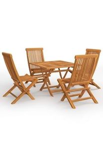 HELLOSHOP26 - Set di mobili da giardino per esterno 5 pezzi in legno massello di teak 02_0016577