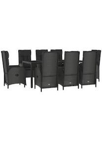 Set da pranzo da giardino da 9 pezzi con cuscini in vimini nero 02_0014837