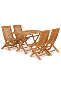 HELLOSHOP26 - Set di mobili da giardino per esterni 5 pezzi in legno massello di teak 02_0016570