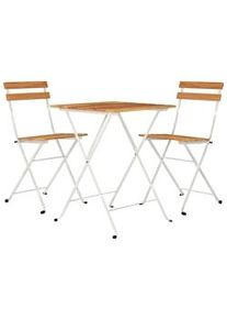 HELLOSHOP26 - Set bistrot da giardino per esterni terrazza pieghevole 3 pezzi in legno massiccio di acacia e acciaio 02_0013543