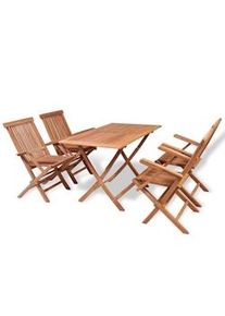 HELLOSHOP26 Set da pranzo da giardino a 5 pezzi in teak massiccio 02_0014770