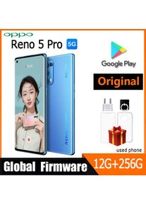 OPPO Reno 5 pro 5G smartphone Global firmware 12GB 256GB ColorOS 11.1 6.55" 64MP Quadruple camera Dimensity 1000+ used phone