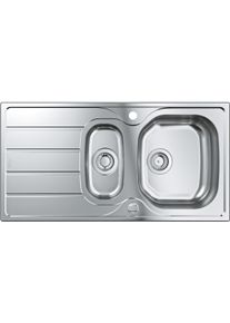 Grohe K200 Edelstahlspüle Küchenspüle Einbauspüle Abtropffläche Ablaufgarnitur 1,5 Becken reversibel