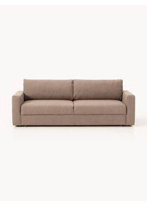 Bukl&eacute; rozkladacia pohovka s &uacute;ložn&yacute;m priestorom Tasha (3-miestna) B&eacute;žov&aacute; Bukl&eacute; &Scaron; 235 x H 100 cm | Westwing Collection
