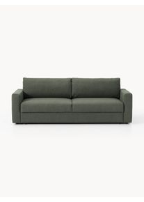 Bukl&eacute; rozkladacia pohovka s &uacute;ložn&yacute;m priestorom Tasha (3-miestna) Zelen&aacute; Bukl&eacute; &Scaron; 235 x H 100 cm | Westwing Collection
