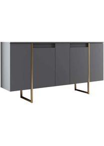 Krosi Decor Aparador Luxe Antracita Oro 160x35x80 cm