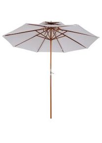 Giordanoshop Ombrellone da Giardino in Legno Ø2.7m con Doppio Tetto Crema