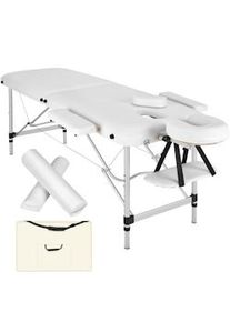 TecTake Lettino da massaggio a 2 zone con rullo - bianco - 404602