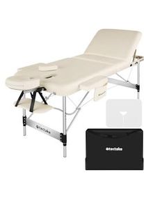 TecTake Lettino da massaggio a 3 zone Phuket, borsa da trasporto,telaio in alluminio - beige - 405584