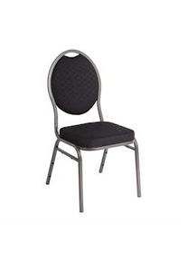 Cadeiras para banquetes Bolero com encosto oval em preto, 4 peças