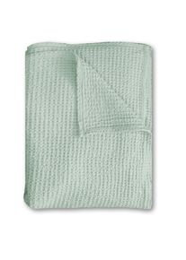 140 x 200 cm waffle piqué light cotton blanket green