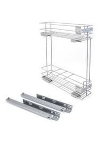 Emuca Botellero lateral extraíble Supra con cierre suave, módulo 150mm, Acero, Pintado aluminio