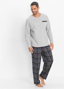 Långärmad pyjamas med ekologisk bomull - vit - storlek 60/62 (XXL) - bonprix