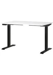 Germania Novel Schreibtisch , Schwarz, Weiß , Metall, Holzwerkstoff , rechteckig , eckig, Kufe , 80x72-118x120 cm , Made in Germany , höhenverstellbar, in verschiedenen Holz-Dekoren erhältlich , Büromöbel, Büromöbel-Sets & Büromöbel-Serien, Büromöbelserien