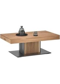 Valnatura Couchtisch , Anthrazit, Eichefarben , Holz , Kerneiche , vollmassiv , 1 Schubladen , rechteckig , Säule, Bodenplatte , 70x45x120 cm , Goldenes M, Made in Germany , Stauraum , Holzmöbel, Holztische, Wohnzimmertische Holz, Couchtische Holz