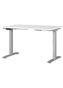 Germania Novel Schreibtisch , Silberfarben, Weiß , Metall, Holzwerkstoff , rechteckig , eckig, Kufe , 80x72-118x120 cm , Made in Germany , höhenverstellbar, in verschiedenen Holz-Dekoren erhältlich , Büromöbel, Büromöbel-Sets & Büromöbel-Serien, Büromöbelserien