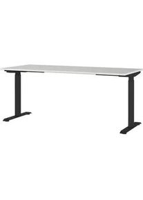 Novel Schreibtisch , Schwarz, Hellgrau , Holzwerkstoff , rechteckig , eckig, Kufe , 80x72-118x180 cm , Made in Germany , höhenverstellbar , Büromöbel, Büromöbel-Sets & Büromöbel-Serien, Büromöbelserien