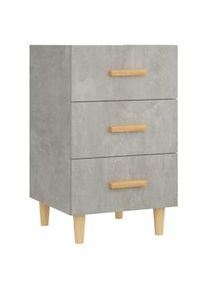 Mesita de noche madera de ingeniería gris hormigón 40x40x66 cm