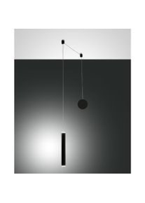 Fabas Luce, Pendelleuchte, LED Pendelleuchte Prado Ø37mm 6,5W Warmweiss Schwarz dimmbar (720 lm)