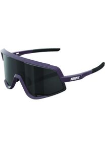 100%, Unisex, Sportbrille, Brille Glendale (Soft Tact Deep Purple, Black Mirror Lens), Schwarz
