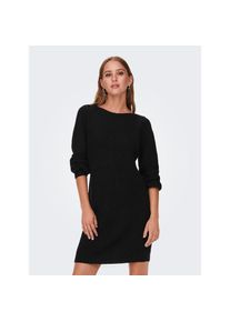 Jacqueline de Yong JDY, Damen, Minikleid &raquo;WHITNEY MEGAN L/S BOAT DRESS KNT NOOS&laquo; Sommerkleid, Black Detail:W BLACK PLY, N-Gr, XL -N-Gr, Black Detail:W BLACK PLY, 
