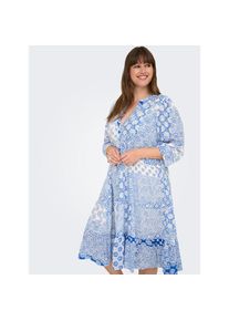 Only CARMAKOMA , Tunikakleid »CARMILANA 3/4 DRESS WVN NOOS«, Sommerkleid , Princess Blue AOP:MIX GRAPHIC , N-Gr , 46 -N-Gr , 46 , Kurzes Kleid von...