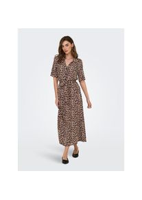 Jacqueline de Yong JDY , Hemdblusenkleid »STARSEZEN LIFE 2/4 MIDIDRESS WVN NOOS« Sommerkleid , Natural AOP:02-25-29 TROYA LEO , N-Gr , XS -N-Gr , XS , Feminines Kleid...