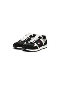 Tommy Jeans , Sneaker »TJM RUNNER CASUAL« , Schnürschuh, Halbschuh, Freizeitschuh mit seitliche Logoflag , schwarz-weiß-grau , 42 , 42 , Trendiger...