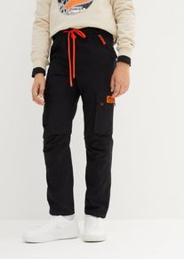 Pantaloni con elastico in vita e tasche cargo regular fit, Nero, Taglia 146, bonprix