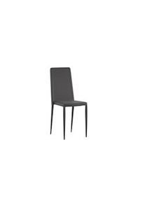 Stones Cleo - Sedia in ecopelle grigio scuro 4 pz