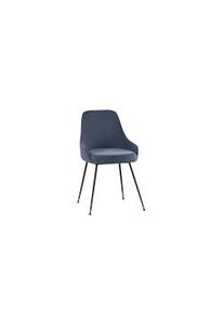 Stones Nandy - Sedia in microfibra nera effetto velluto 1 pz