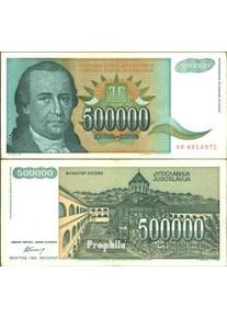 Yugoslavia Pick-No.: 131 nuevo 1993 500.000 Dinara