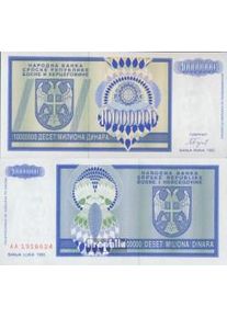 Bosnia-Herzegovina Pick-No.: 144a nuevo 1993 10 Un milione Dinara