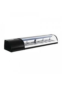 Vitrina refrigerada para sushi Polar Serie G 180cm – 80L, LED, frente de cristal curvo