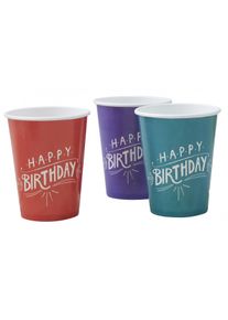 Ginger Ray 8 gobelets en papier Birthday Fever 250ml
