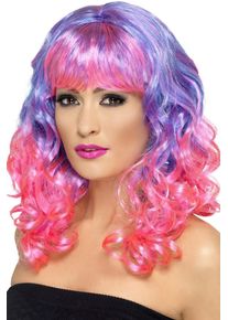 Smiffys Perruque ombre rose violet