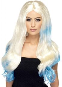 Smiffys Perruque cheveux longs brillants blond-bleu