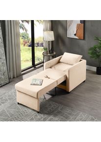 ATLANTIC HOME COLLECTION Relaxsessel »Jerry« mit Bettfunktion in beige, Größe B/H/T: 74 cm x 89 cm x 89 cm