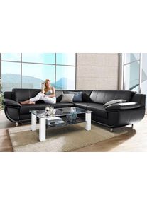 Trendmanufaktur Ecksofa »Rondo wahlweise mit Schlaffunktion in schwarz, Größe B/H/T: 267 cm x 85 cm x 247 cm