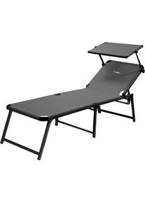 Brunner Marbella High Sonnenliege Campingliege Strandliege Schutzdach Syntex Aluminium schwarz