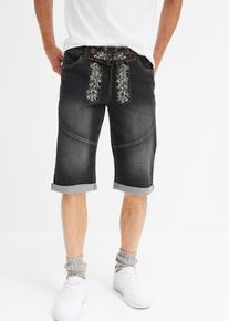 Bermuda en jean extensible avec broderie Regular Fit - gris - taille 48 avec coton - bonprix